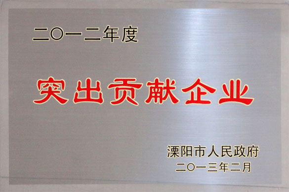 上上集團被評為“2012年度突出貢獻企業(yè)”